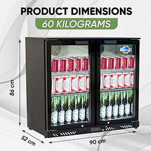 Rockwell 193Ltr, Back Bar Cooler, Digital Temperature Display, Heavy Duty Design (BB220C, Black) - Image 4