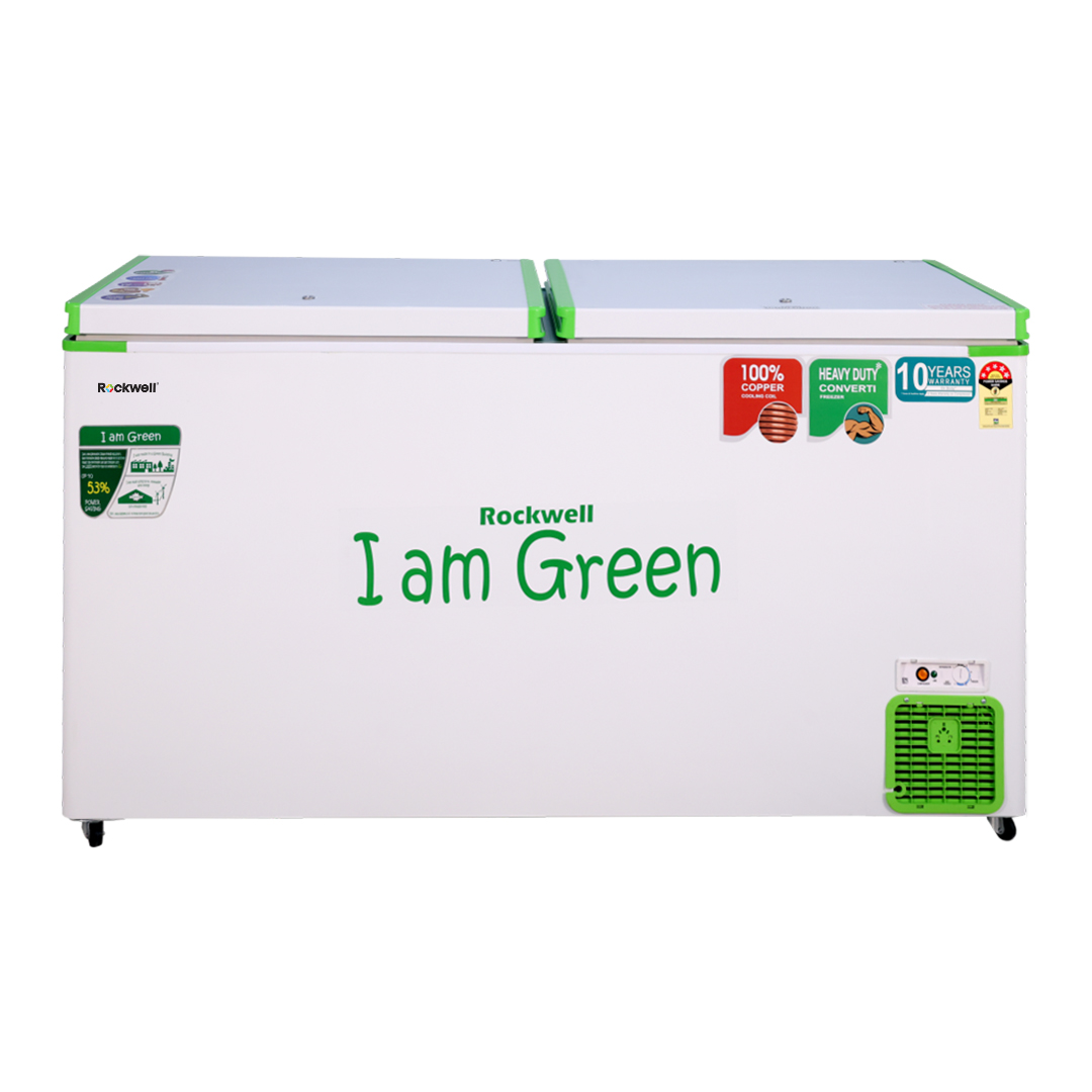 Rockwell 450DDUC, 5 Star, Convertible GREEN Deep Freezer, Double Door, with 10 yrs. Warranty on Cooling Coil and Upto 53% Power Saving - Image 3