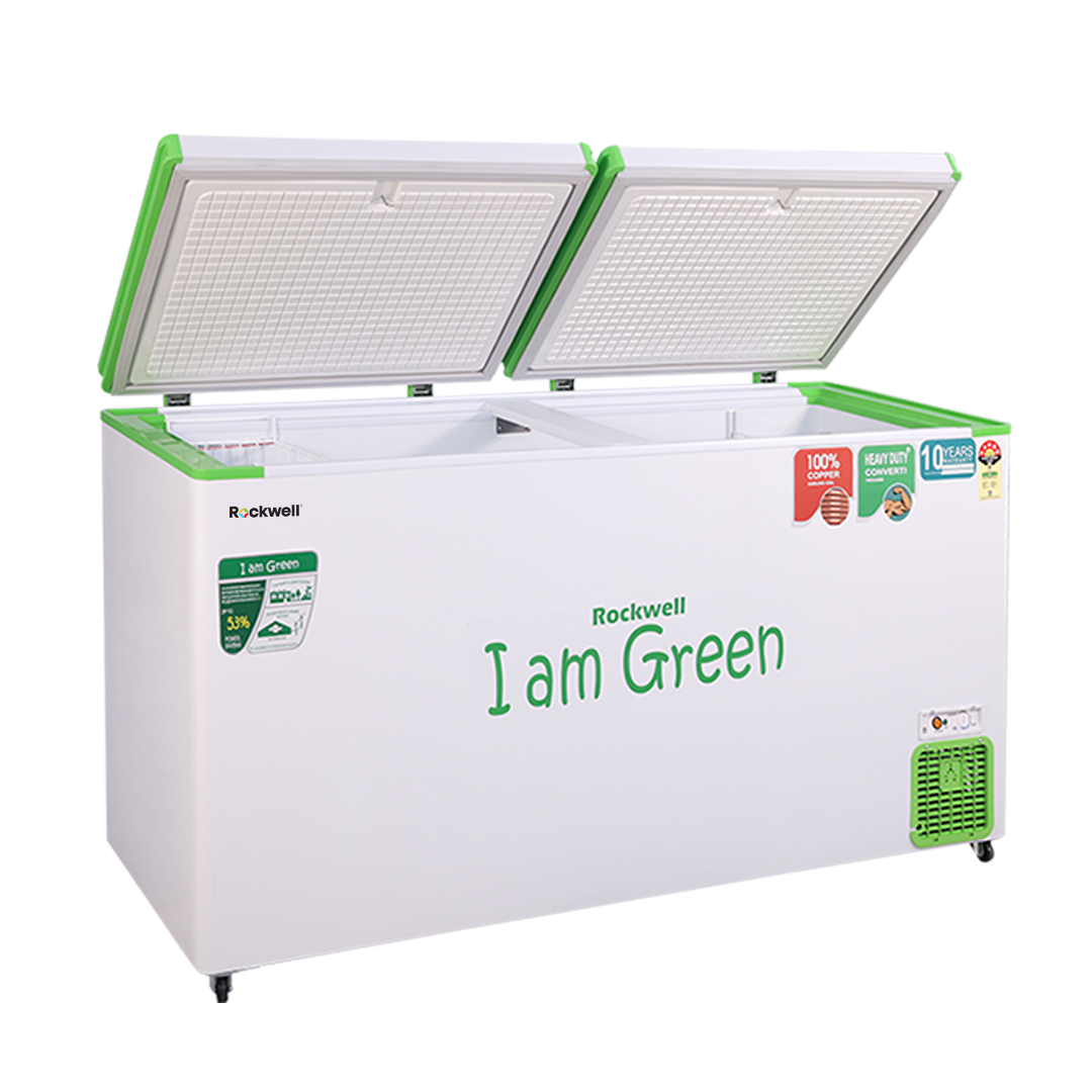 Rockwell 450DDUC, 5 Star, Convertible GREEN Deep Freezer, Double Door, with 10 yrs. Warranty on Cooling Coil and Upto 53% Power Saving - Image 4