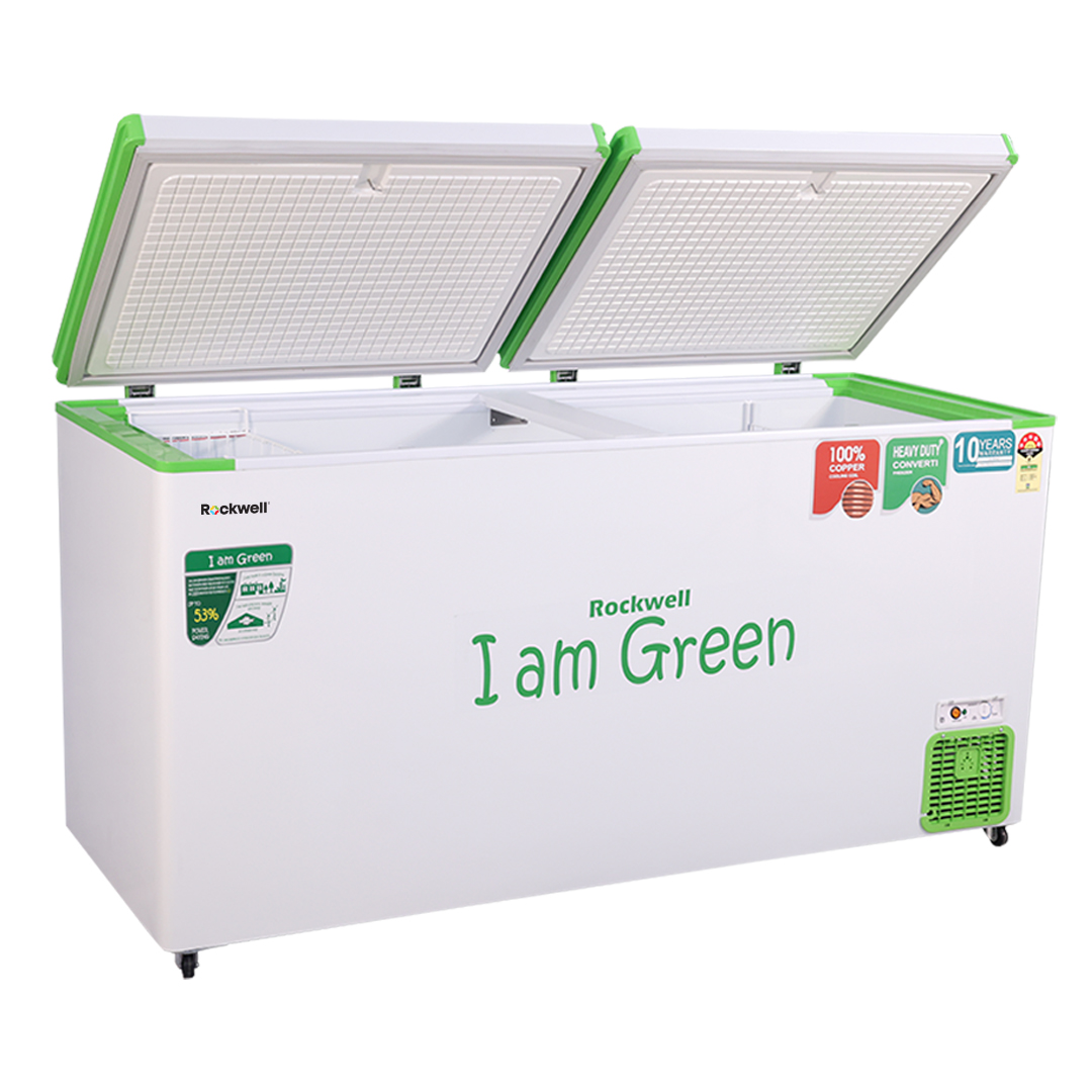 ROCKWELL 550DDUC, 5 Star, Convertible GREEN Deep Freezer, Double Door, with 10 yrs. Warranty on Cooling Coil and Upto 53% Power Saving - Image 3
