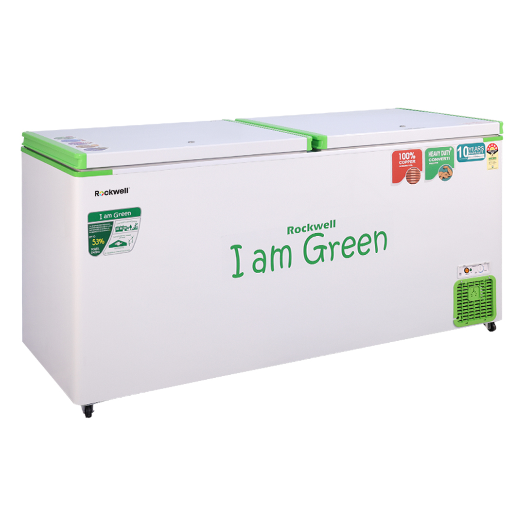 ROCKWELL 550DDUC, 5 Star, Convertible GREEN Deep Freezer, Double Door, with 10 yrs. Warranty on Cooling Coil and Upto 53% Power Saving - Image 4