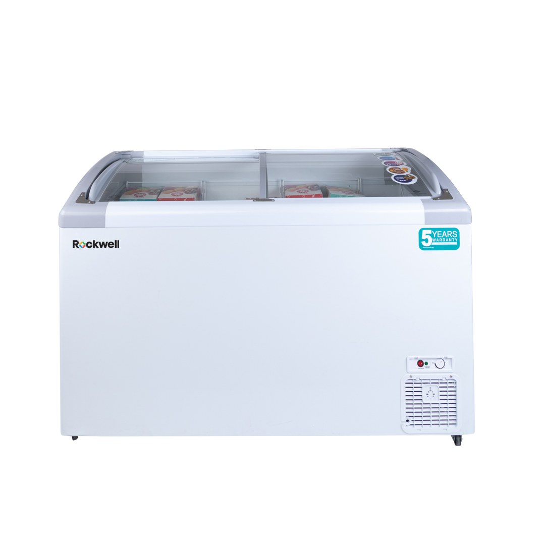 Rockwell 285Ltr, Curved Glass Green Freezer, In-built LED Light, Upto 53% Power Saving GFR350ICGT