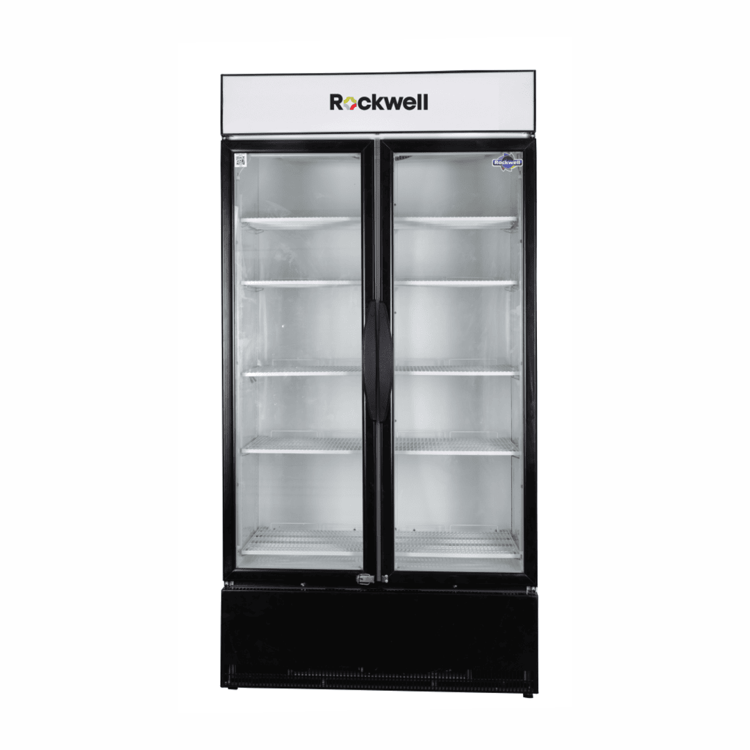 Rockwell RVC1100B, Double Glass Door Visi Cooler, Internal LED, Dynamic Cooling