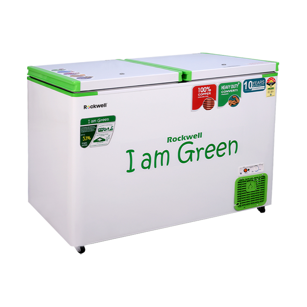 ROCKWELL 350DDUC, 5 Star, Convertible GREEN Deep Freezer, Double Door, with 10 yrs. Warranty on Cooling Coil and Upto 53% Power Saving - Image 4