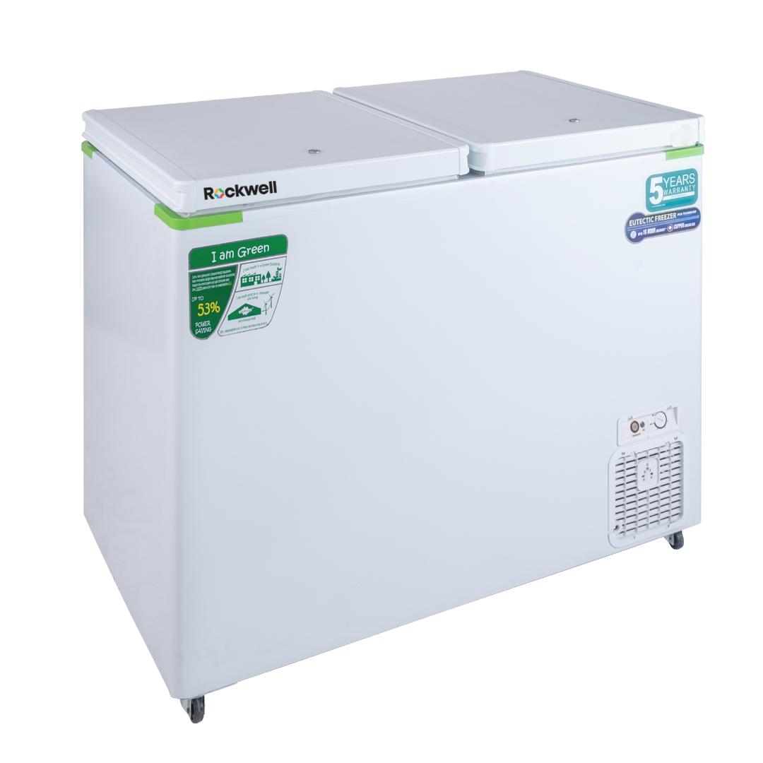 Rockwell GFR350DDET, Double Door Eutectic Hard Top Deep Freezer, 18 Hours Temperature Backup, 1 year Comprehensive warranty