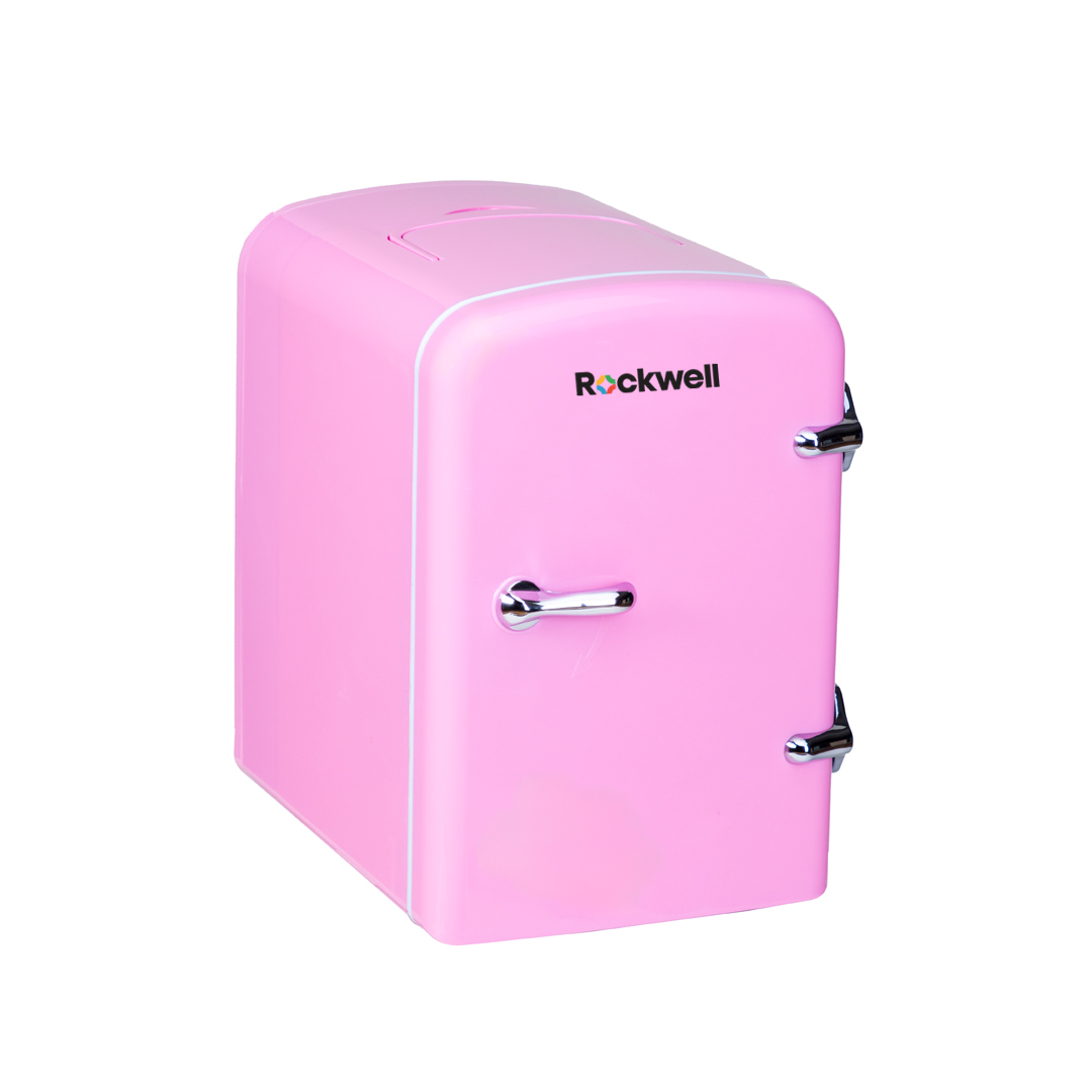 Rockwell 4L Retro Mini Fridge and Warmer, AC/DC Portable Thermoelectric Cooler/Warmer for Skincare, Cosmetics,Beverage, Snacks & Medicine, Fits 6 Cans - Pink - Image 5