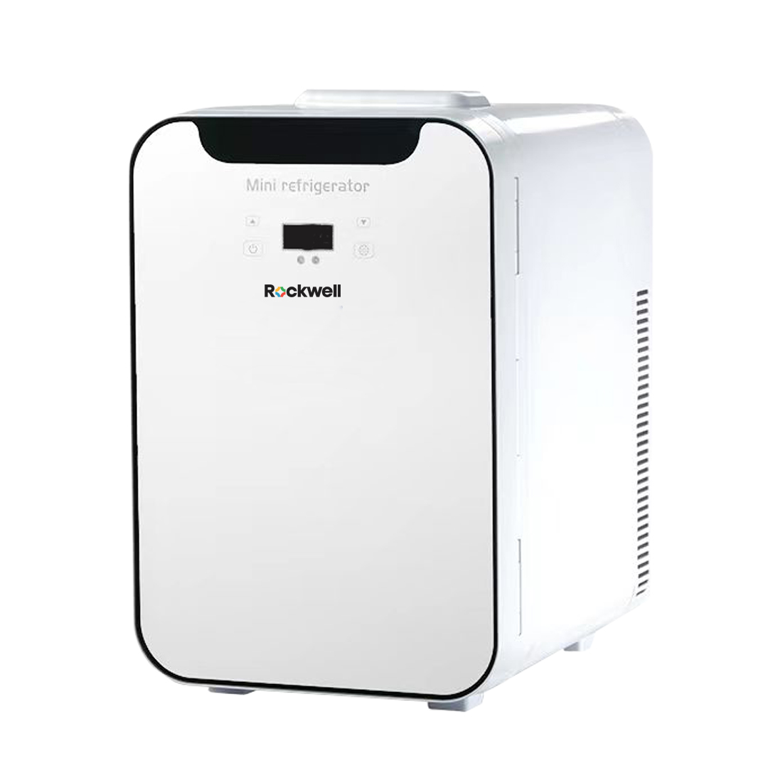 ROCKWELL 13L Mini Cooler and Warmer, AC/DC Portable Thermoelectric Cooler/Warmer for Skincare, Cosmetics,Snacks & Medicine – White