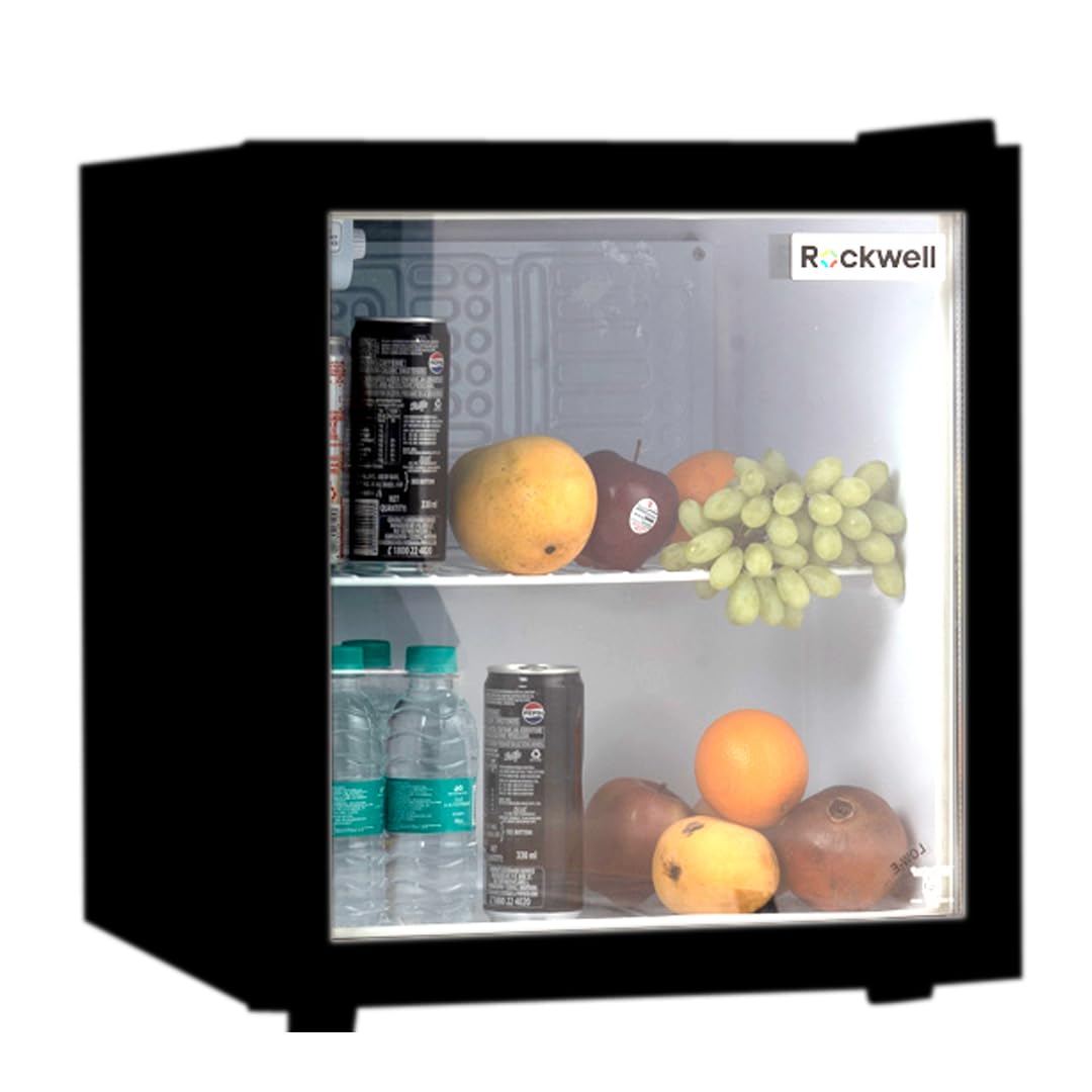 ROCKWELL Single Door Visi Cooler (RVC55BL, 2 Large Shelves, Black) – Energy-Efficient, Adjustable Storage & Sleek Design for Homes, Offices & Hotels